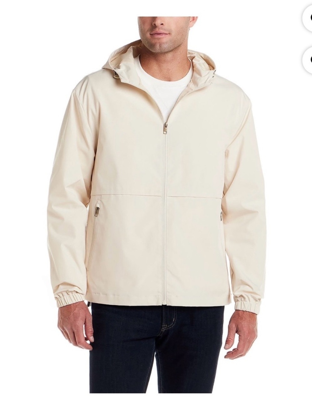 Weatherproof Men's Hooded Rain Jacket in Khaki